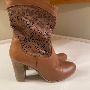 Italian leather boots brown - size 38 Euro (7.5 US size0